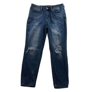 Judy Blue Womens Jeans Size 31 Blue Denim Distressed Skinny Ankle Mid Rise